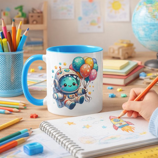 Mug Taza de Cumpleaños Astronauta con Globos  (Créateur téléchargé)