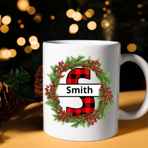 Mug "Taza de navidad personalizada con letra S"
