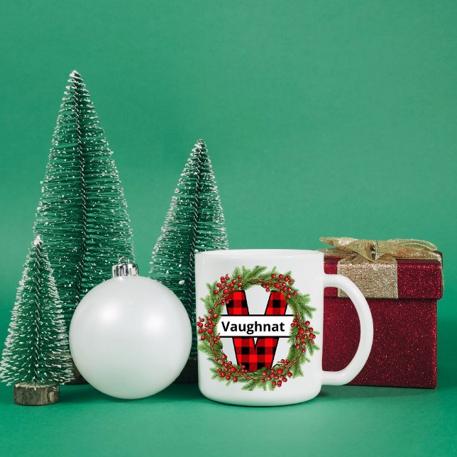 Mug "Taza de navidad personalizada con letra V" Coff (Créateur téléchargé)