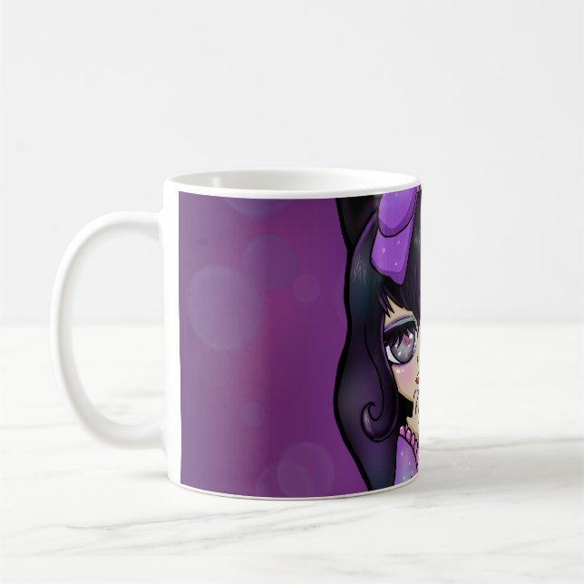 Mug Taza diseño Kuromi fanart rostro (Gauche)