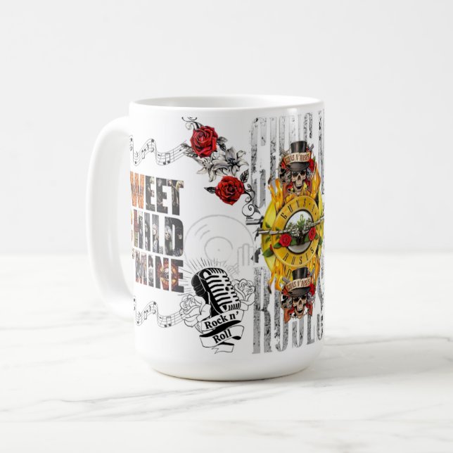 Mug taza grande con diseño exclusivo Banda de rock (Devant gauche)