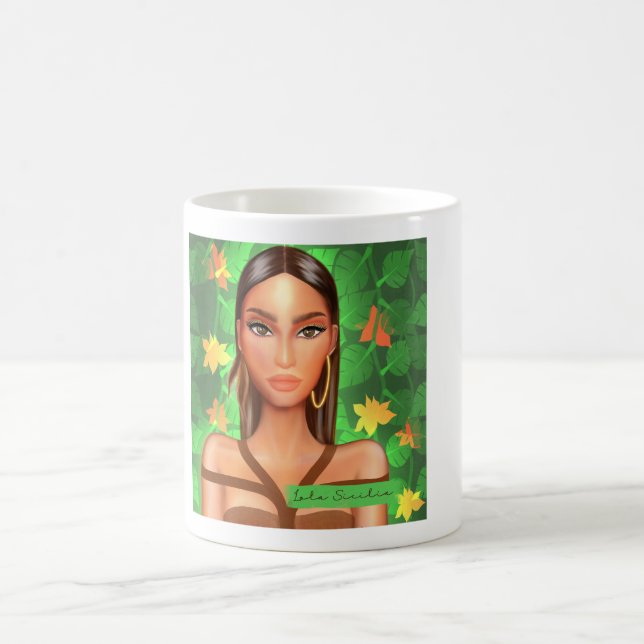 Mug Taza ilustrada mujer tropical (Centre)