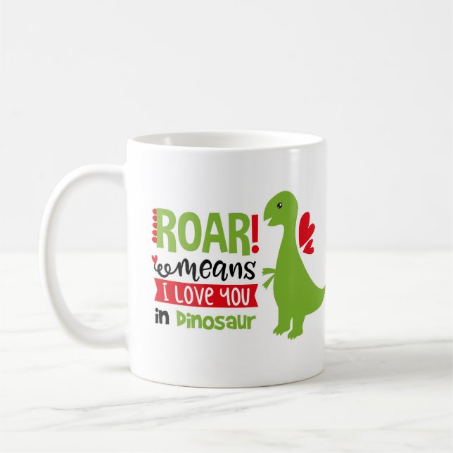 Mug Taza infantil con dinosaurio verde "Te quiero" (Gauche)