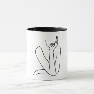 Mug Taza Line Art Mujer – Minimalismo 