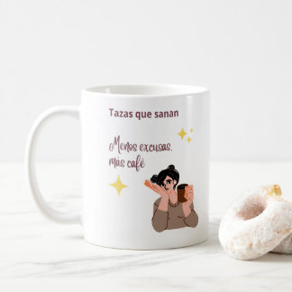 Mug Taza Menos excusas Mas café – Taza Motivación