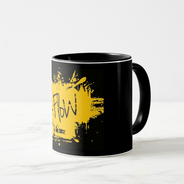 Mug Taza Negra con logo de +Flow (Devant droit)