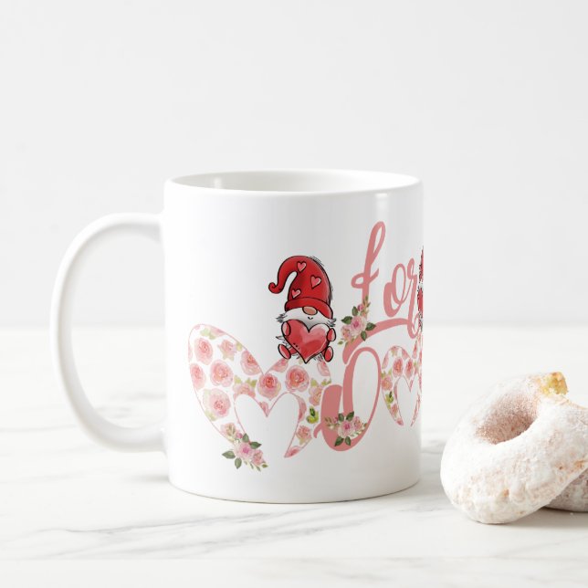 Mug Taza para mamá con corazones (Avec donut)