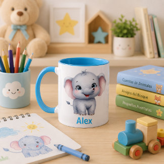 Mug Taza para niños personalizada con diseño de animal