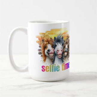 Mug Tazas horse meme – funny horses on a selfie