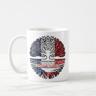 Mug Tchéquie France France Arbre Drapeau