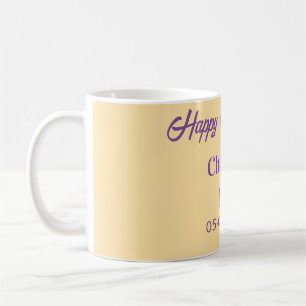 Mug Tchin 40 joyeux anniversaire violet orange pastel