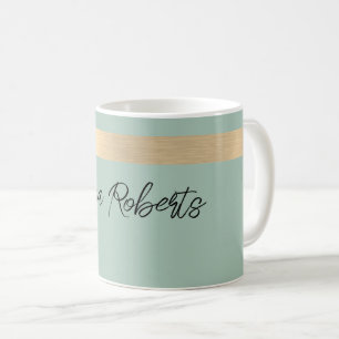 Mug Tea Green Gold Foil Rustique Faux