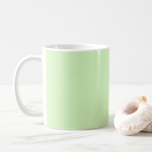 Mug Tea vert pastel Feuille couleur solide (Avec donut)