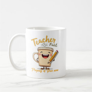 Mug Teacher Carburant Funny Coffee Cup Design