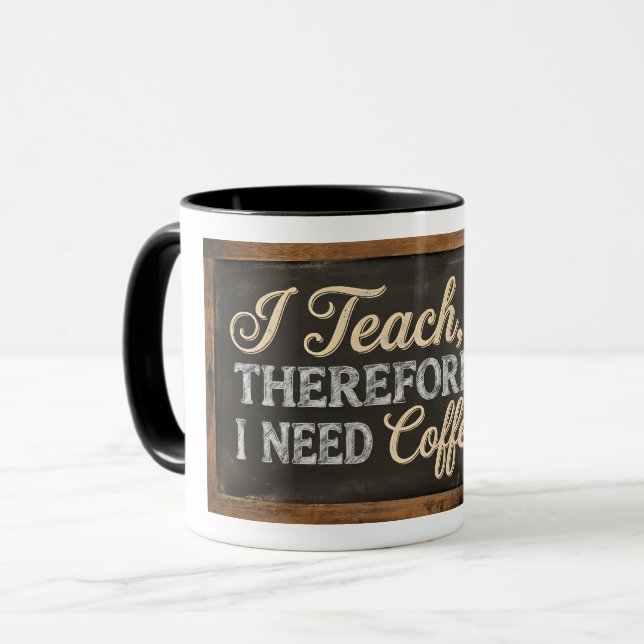 Mug Teacher Life Chalkboard Coffee (Devant gauche)