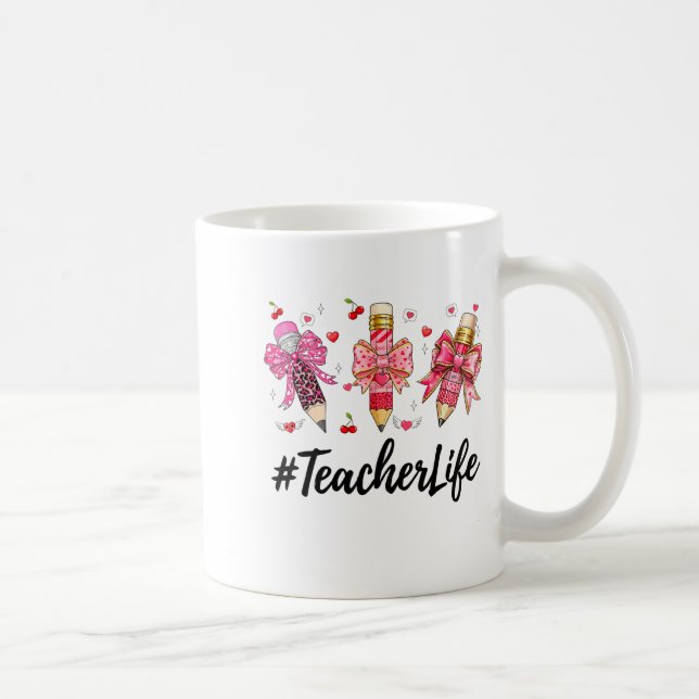 Mug Teacher Valentine Coquette Bow Teacher Valentines  (Droite)