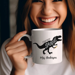 Mug Teachersaurus Nom de professeur drôle de dinosaure