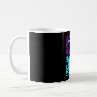 Mug Teal purple ribbon awareness flag brother back