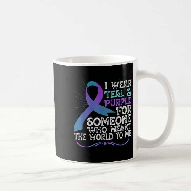 Mug Teal Purple Ribbon For Suicide Prevention Awarenes (Droite)