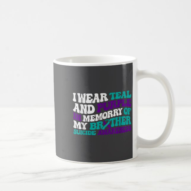 Mug Teal Purple Ribbon Suicide Awareness Brother Aware (Droite)
