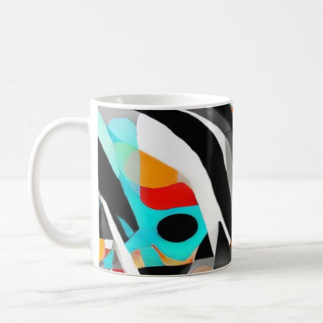 Mug Teal Splash Abstract Waves (Gauche)