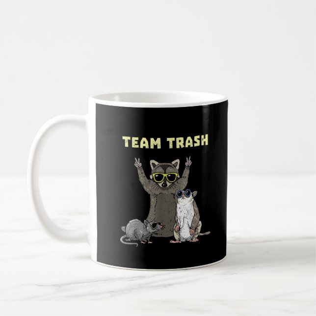 Mug Team Trash Opossum Raccoon Rat, Animaux Drôle Garb (Gauche)