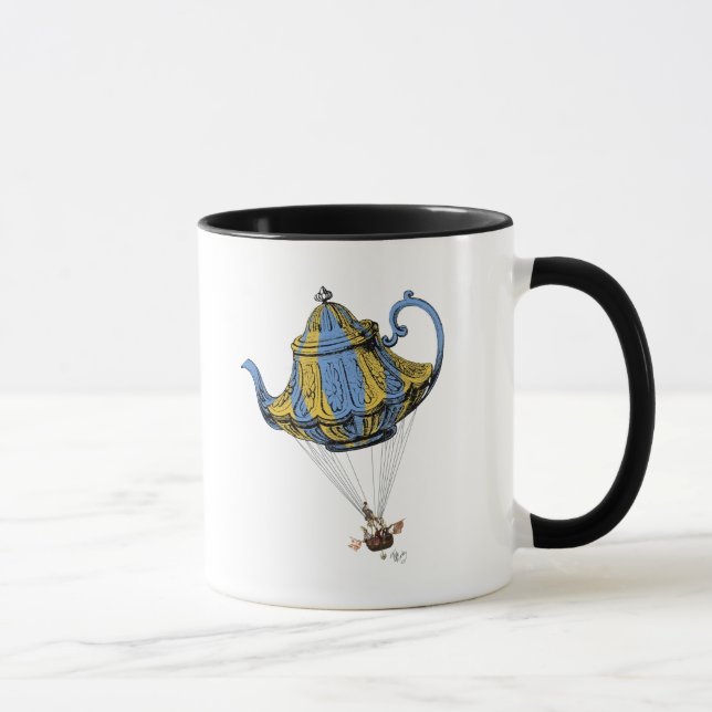 Mug Teapot volant 3 bleu et jaune (Droite)