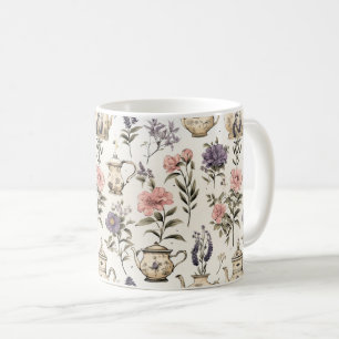 Mug Teapots et fleurs de jardin - Charmant Motif