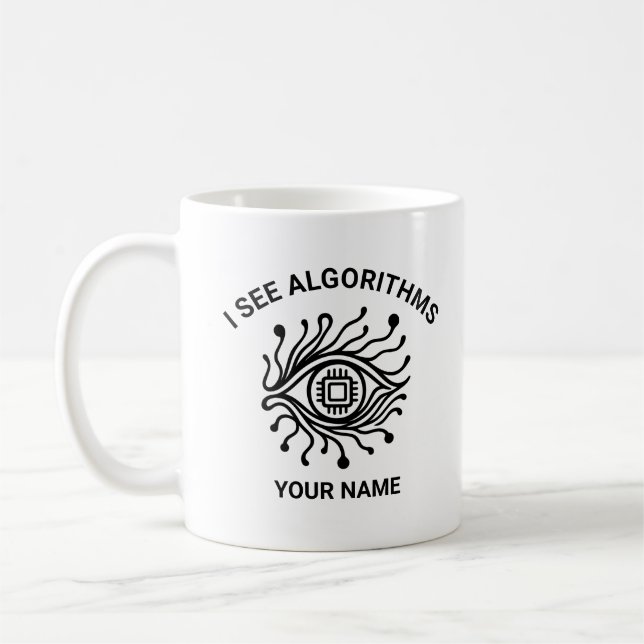 Mug Tech Personnalisé avec Texte Personnalisé (Gauche)