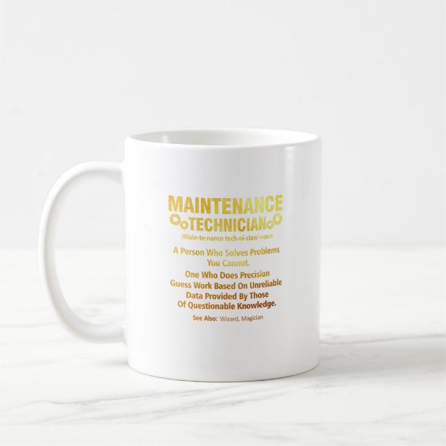 Mug Technicien de maintenance de définition de poste R (Gauche)