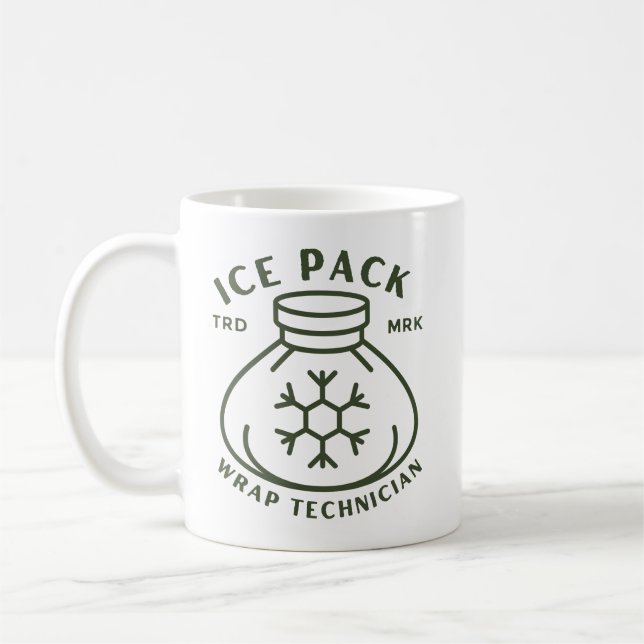 Mug technicien d'emballage de poche de glace (Gauche)