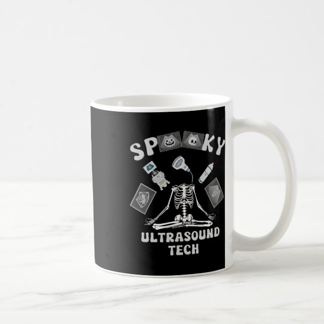 Mug Technicien échographie drôle squelette Halloween (Droite)