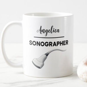 Mug Technicien en échographie Nom personnalisé Cadeau