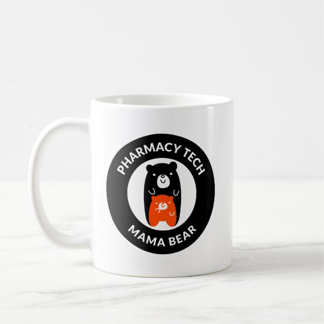 Mug Technicien en pharmacie personnalisée Mama Bear Mu (Gauche)