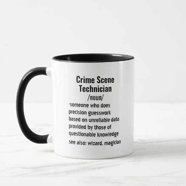 Mug Technicien en scène de crime amusant Définition ca (Gauche)