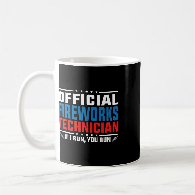 Mug Technicien officiel de feux d'artifice 4 juillet P (Gauche)