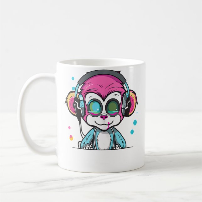 Mug Techno Party Monkey Edm Rave (Gauche)