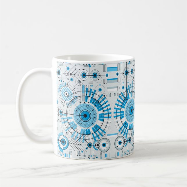 Mug Technologie moteur Abstrait cool (Gauche)