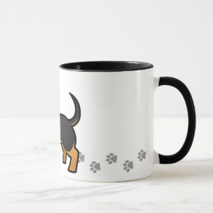 Mug Teckel de bande dessinée (manteau lisse)