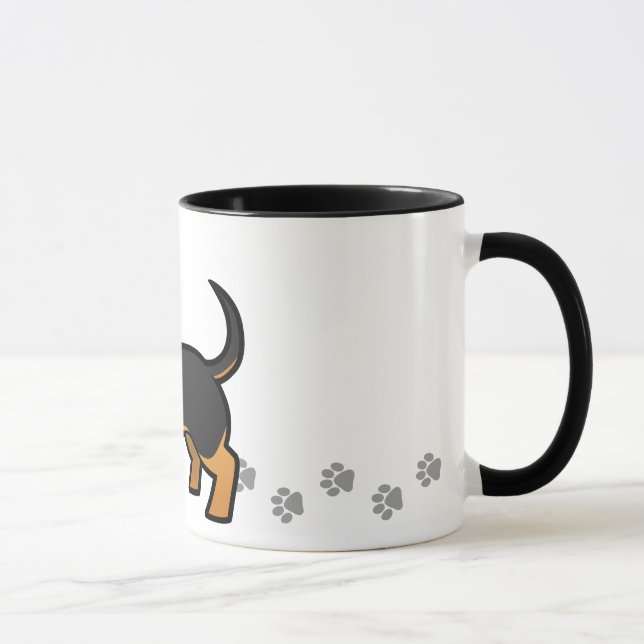 Mug Teckel de bande dessinée (manteau lisse) (Droite)