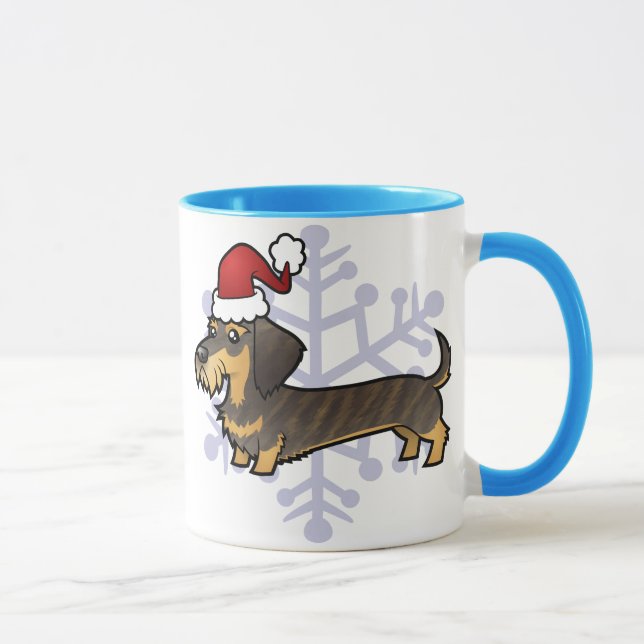 Mug Teckel de Noël (wirehair) (Droite)
