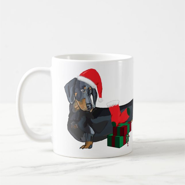 Mug Teckel de Père Noël sur Noël (Gauche)