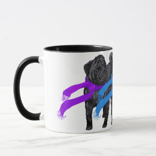 Mug Teckels noirs en écharpes