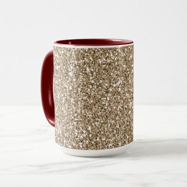 Mug Teddy Bear Brown Gold Parties scintillant (Devant gauche)