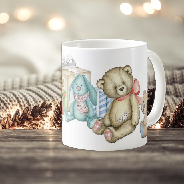 Mug Teddy Bear Famille de Noël Matin (Créateur téléchargé)
