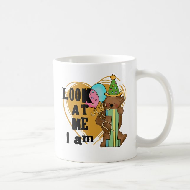 Mug Teddy Bear I'm 1 Anniversaire T-shirts et cadeaux (Droite)