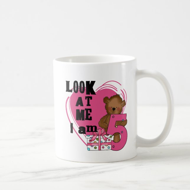 Mug Teddy Bear I'm 5 Anniversaire T-shirts et cadeaux (Droite)