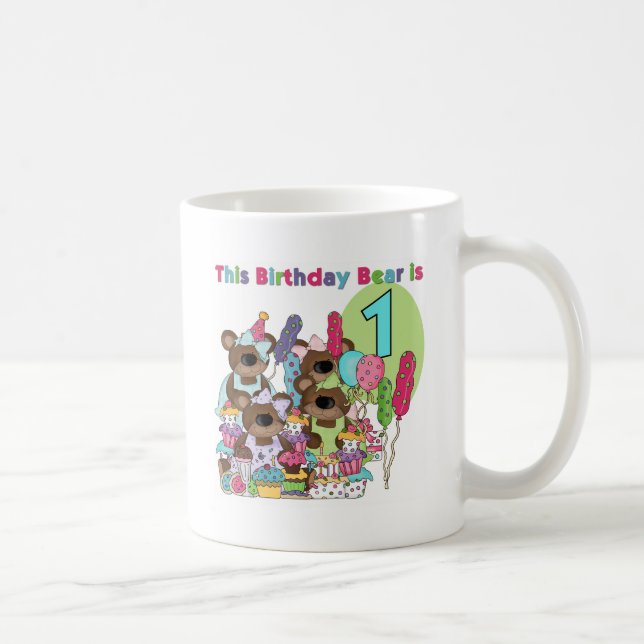 Mug Teddy Bear Party 1st Birthday tshirts et cadeaux (Droite)