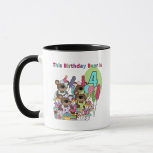 Mug Teddy Bear Party 4th Birthday Tshirts et cadeaux