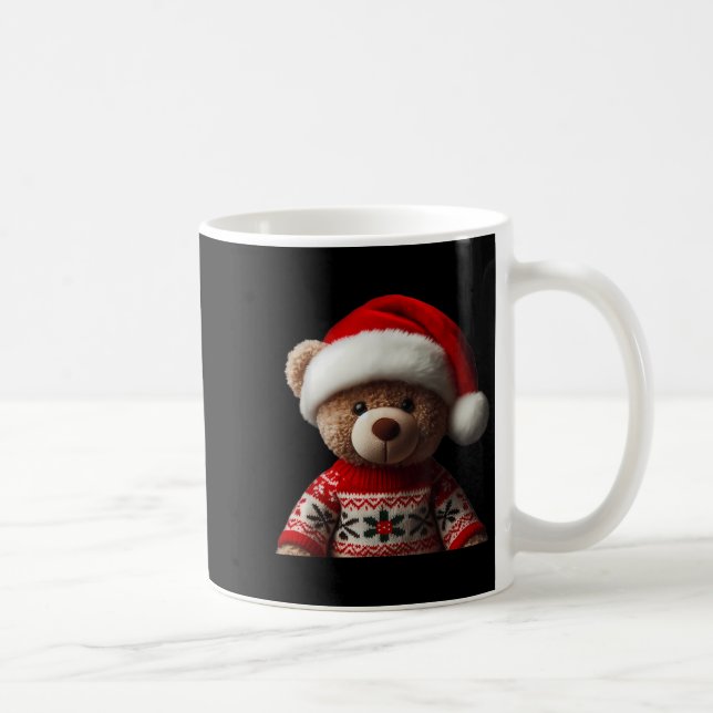 Mug Teddy Bear With Santa Hat Christmas Xmas Lover Kid (Droite)